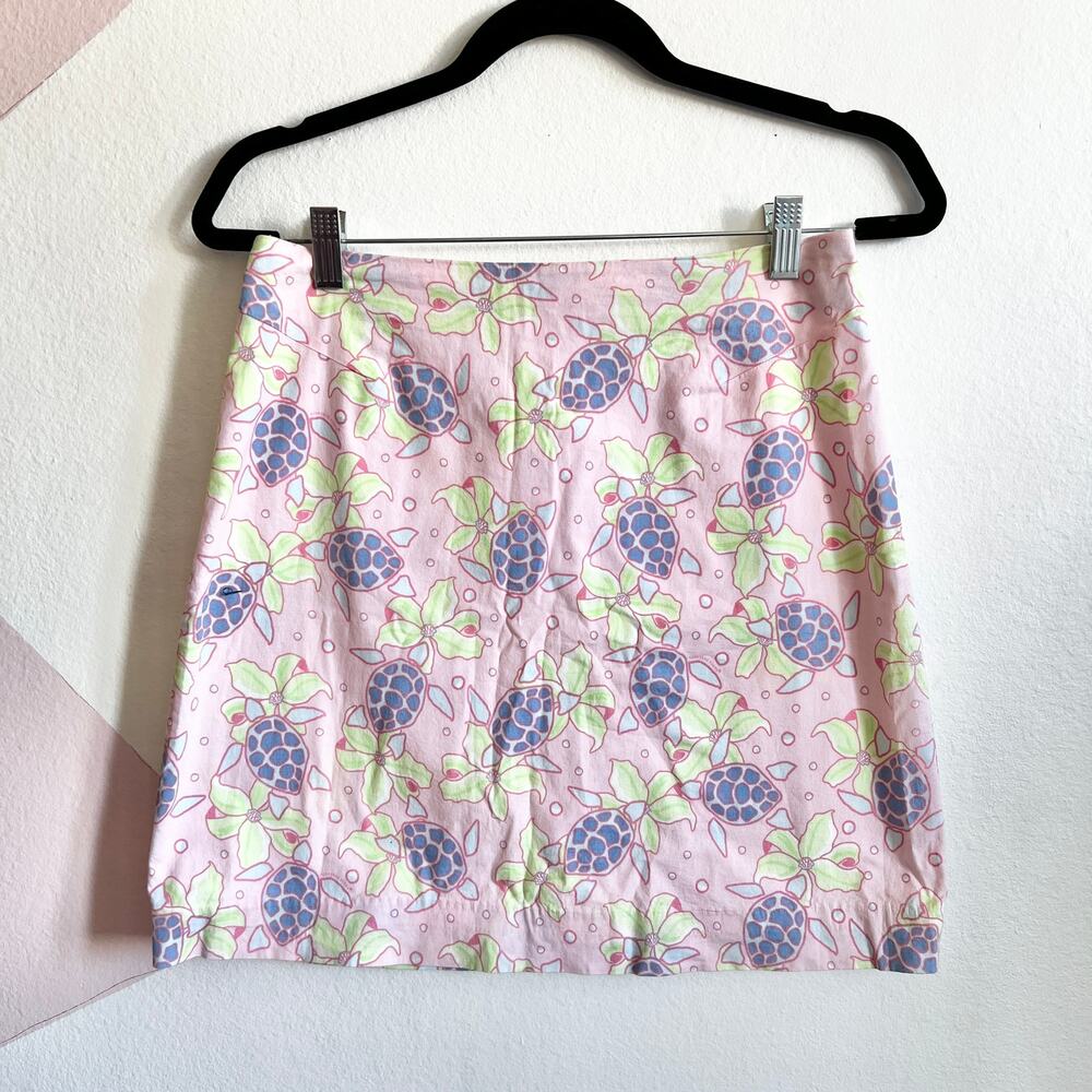 Vineyard Vines‎ Turtle Print Skirt, Preppy Coastal Nautical Resort Wear Sz 2